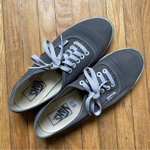 vans canvas grey sneakers - size 8